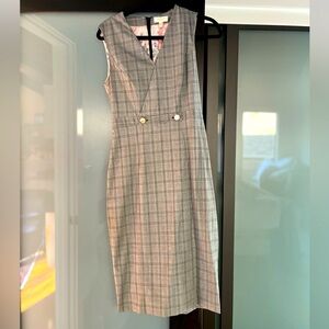 Grey plaid print Ted Baker dress